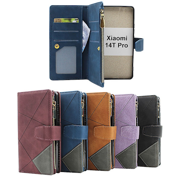 XL Xiaomi 14T Pro Lyx Plånboksfodral Brun