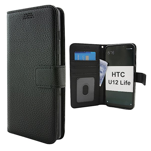 New Standcase Wallet HTC U12 Life Svart