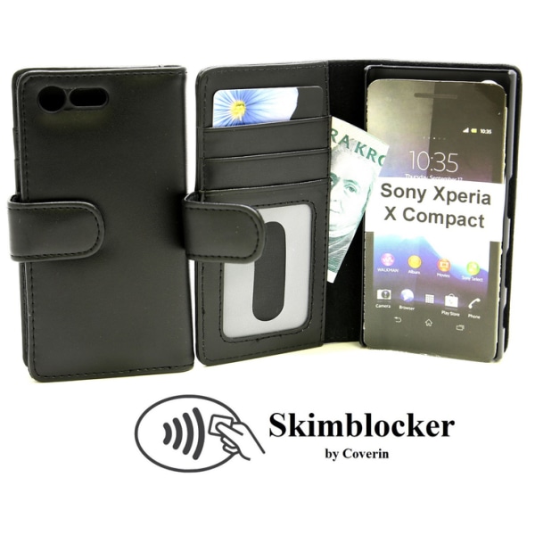Skimblocker Plånboksfodral Sony Xperia X Compact (F5321) Svart