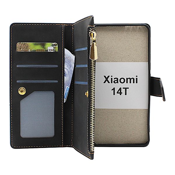 XL Xiaomi 14T 5G Lyx Plånboksfodral Mörkblå