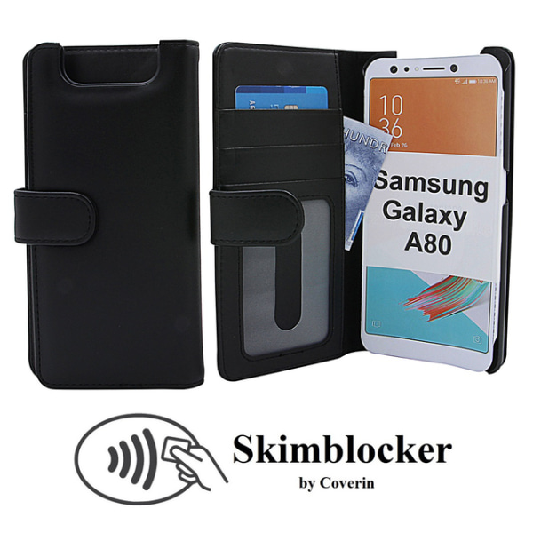 Skimblocker Plånboksfodral Samsung Galaxy A80 (A805F/DS) Hotpink