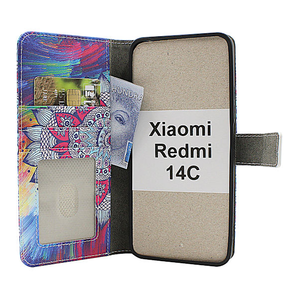 Skimblocker Xiaomi Redmi 14C Magnet Plånboksfodral Design