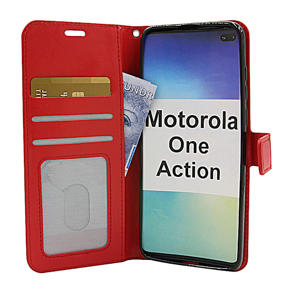 Crazy Horse Wallet Motorola One Action Röd