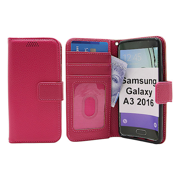 New Standcase Wallet Samsung Galaxy A3 2016 Hotpink