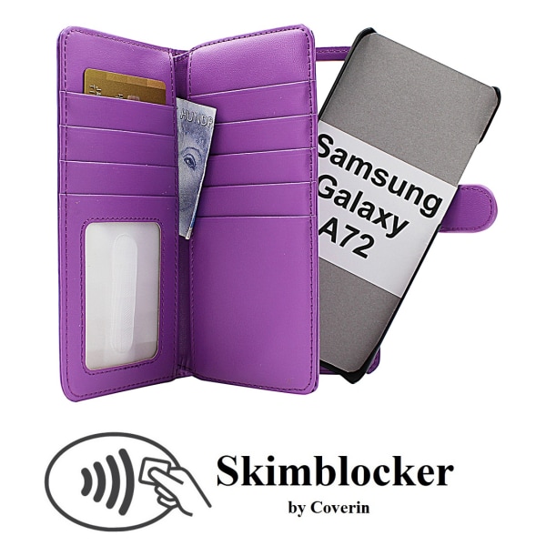 Skimblocker XL Magnet Fodral Samsung Galaxy A72 Lila