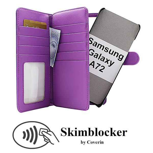 Skimblocker XL Magnet Fodral Samsung Galaxy A72 Lila