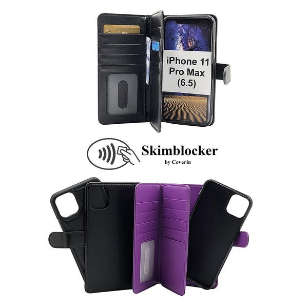 Skimblocker XL Magnet Wallet iPhone 11 Pro Max (6.5) Lila