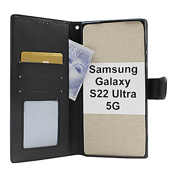 Flower Standcase Wallet Samsung Galaxy S22 Ultra 5G Aqua