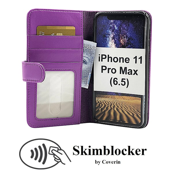 Skimblocker Plånboksfodral iPhone 11 Pro Max (6.5) Lila