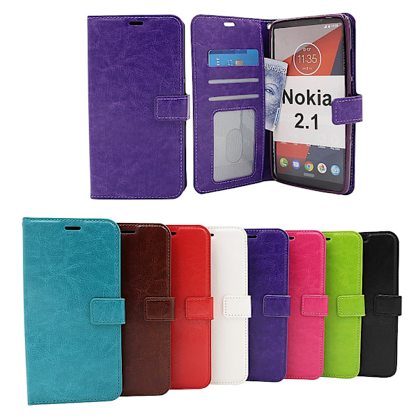 Crazy Horse Wallet Nokia 2.1 Turkos