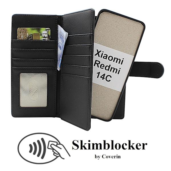 Skimblocker Xiaomi Redmi 14C XL Magnet Plånboksfodral Mörkblå