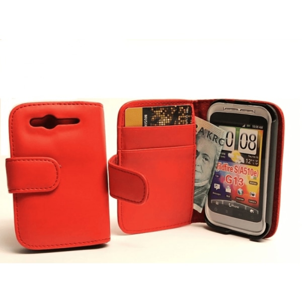Plånboksfodral HTC Wildfire S Röd