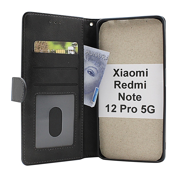 Zipper Standcase Wallet Xiaomi Redmi Note 12 Pro 5G Grå
