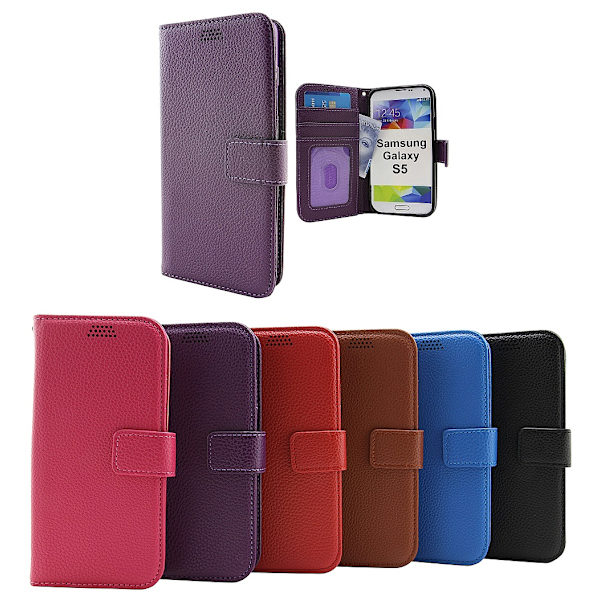 New Standcase Wallet Samsung Galaxy S5 / S5 Neo (G900F/G903F) Svart