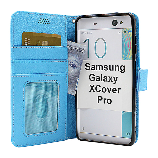 New Standcase Wallet Samsung Galaxy XCover Pro (G715F/DS) Ljusblå