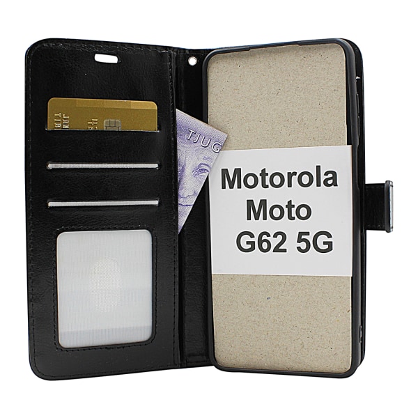 Crazy Horse Wallet Motorola Moto G62 5G Hotpink