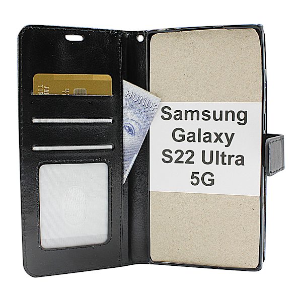 Crazy Horse Wallet Samsung Galaxy S22 Ultra 5G Svart