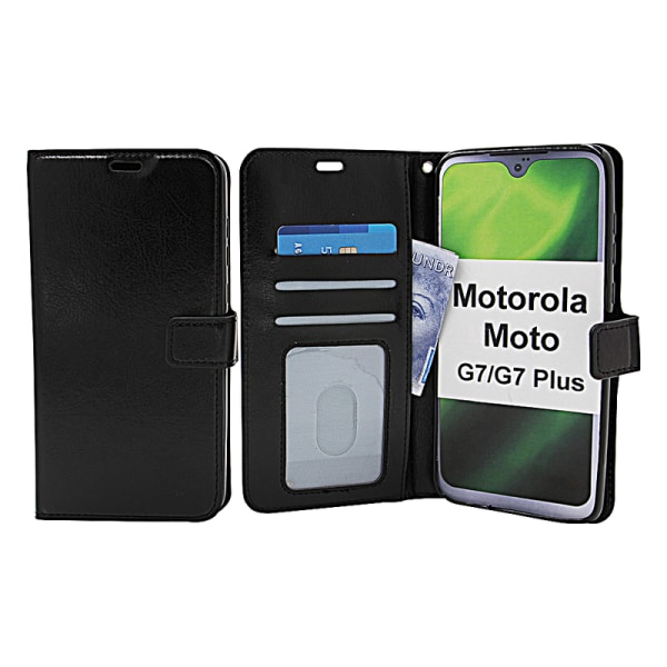 Crazy Horse Wallet Motorola Moto G7 / Moto G7 Plus Svart