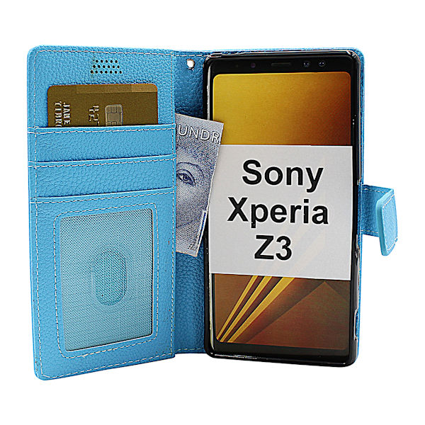 New Standcase Wallet Sony Xperia Z3 (D6603) Ljusblå