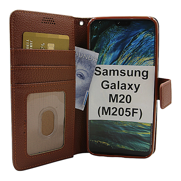 New Standcase Wallet Samsung Galaxy M20 (M205F) Brun