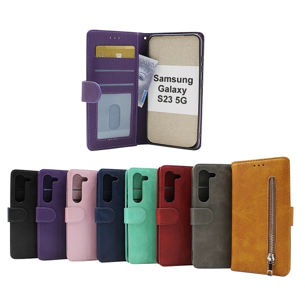 Zipper Standcase Wallet Samsung Galaxy S23 5G Röd