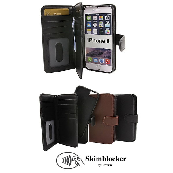 Skimblocker XL Magnet Wallet iPhone 8 Svart G671