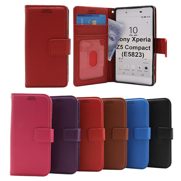 New Standcase Wallet Sony Xperia Z5 Compact (E5823) Röd