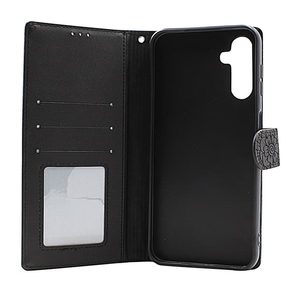 Flower Standcase Wallet Samsung Galaxy A14 5G Blå