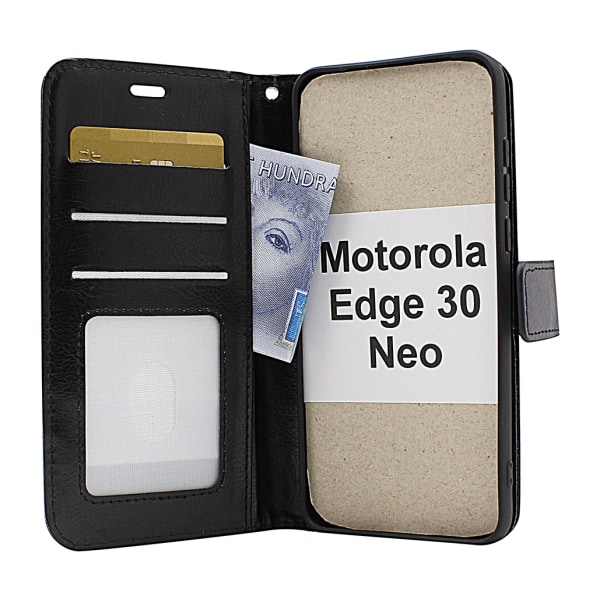 Crazy Horse Wallet Motorola Edge 30 Neo 5G Svart