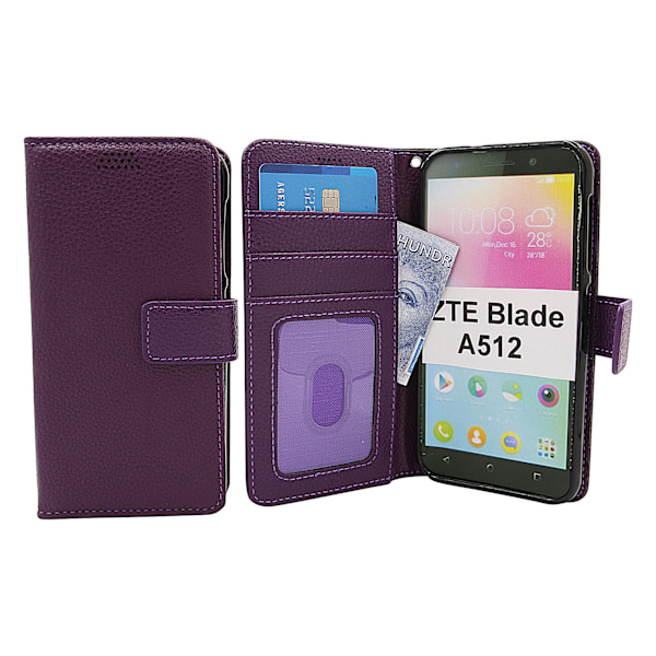New Standcase Wallet ZTE Blade A512 (Svart) Ljusblå