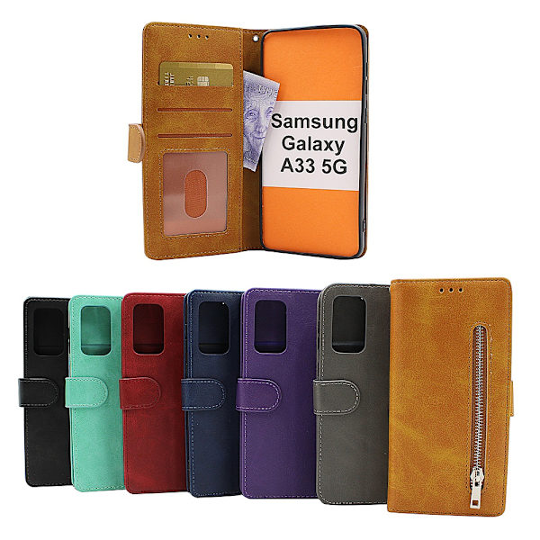 Zipper Standcase Wallet Samsung Galaxy A33 5G (A336B) Svart