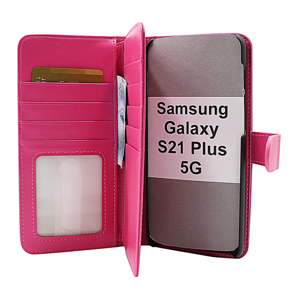 Skimblocker XL Magnet Fodral Samsung Galaxy S21 Plus 5G Hotpink