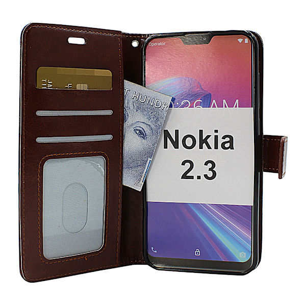 Crazy Horse Wallet Nokia 2.3 (Svart) Hotpink