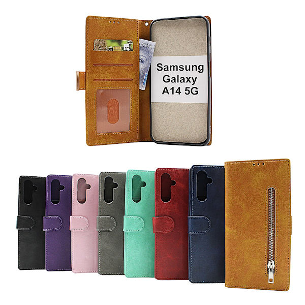 Zipper Standcase Wallet Samsung Galaxy A14 5G Röd