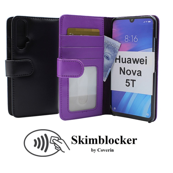 Skimblocker Plånboksfodral Huawei Nova 5T Svart