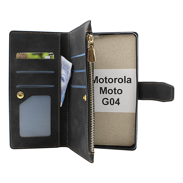 XL Standcase Lyxfodral Motorola Moto G04 Marinblå