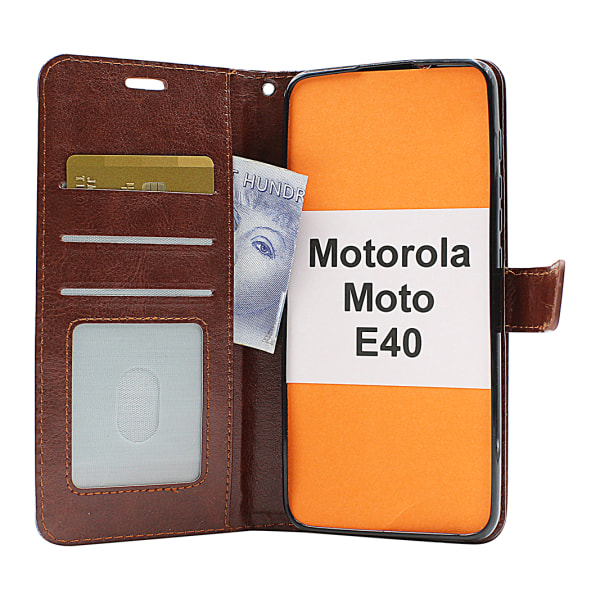 Crazy Horse Wallet Motorola Moto E40 Lila