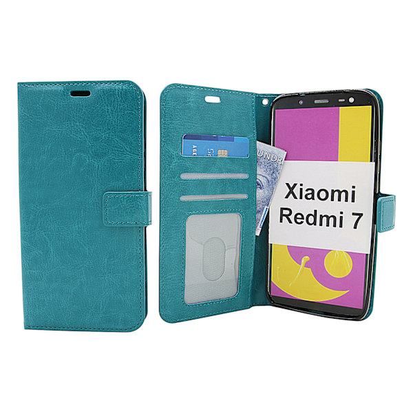 Crazy Horse Wallet Xiaomi Redmi 7 Turkos