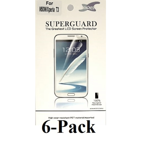 6-pack Skärmskydd Sony Xperia T3