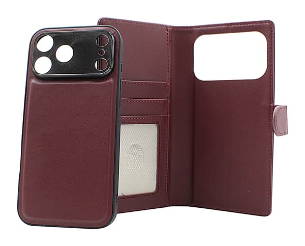 Skimblocker iPhone 17 Pro Max Magnet Plånboksfodral Mörkröd