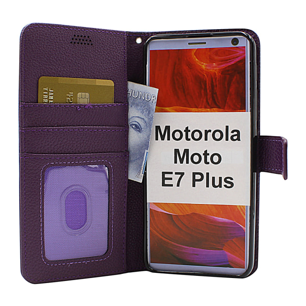 New Standcase Wallet Motorola Moto E7 Plus (Svart) Svart