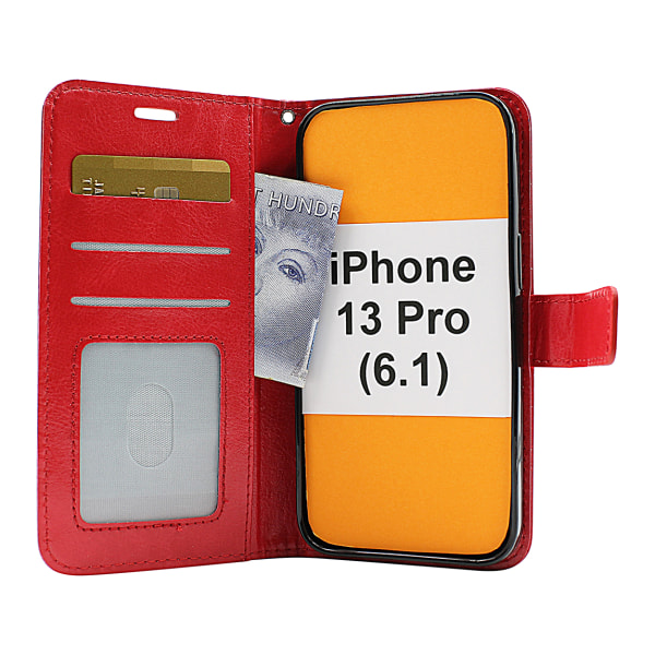 Crazy Horse Wallet iPhone 13 Pro (6.1) Svart