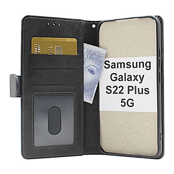 Zipper Standcase Wallet Samsung Galaxy S22 Plus 5G Marinblå