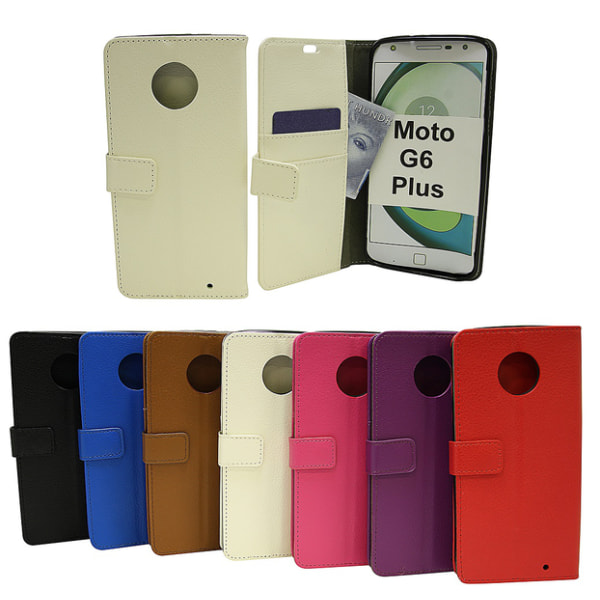 Standcase Wallet Motorola Moto G6 Plus Svart