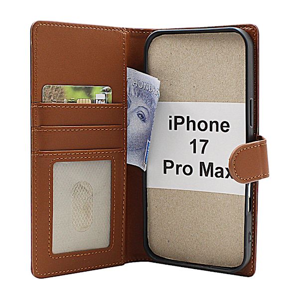 Skimblocker iPhone 17 Pro Max Plånboksfodral Brandy