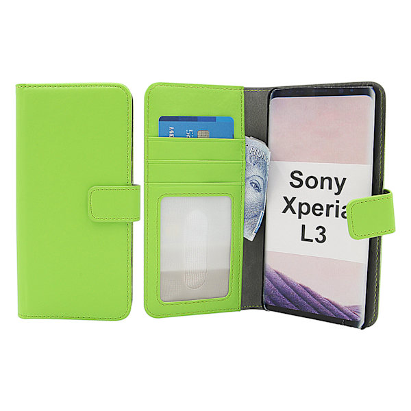 Skimblocker Magnet Wallet Sony Xperia L3 Grön