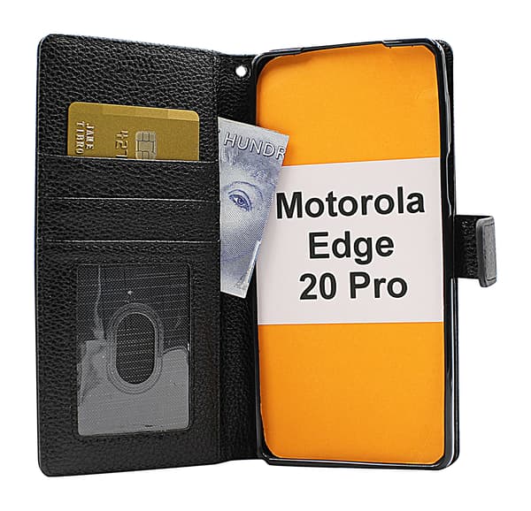New Standcase Wallet Motorola Edge 20 Pro Ljusblå
