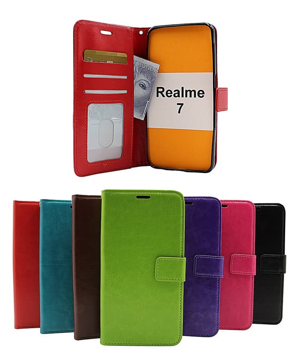 Crazy Horse Wallet Realme 7 Grön
