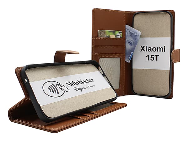 Skimblocker Xiaomi 15T Plånboksfodral Brandy