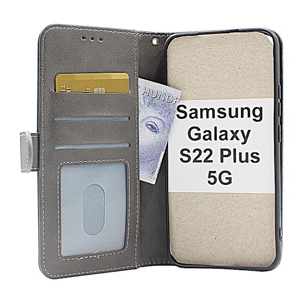 Zipper Standcase Wallet Samsung Galaxy S22 Plus 5G Marinblå
